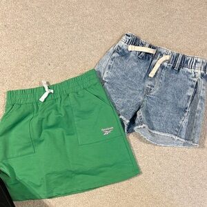 Reebok Green Skort and Gap Denim Shorts Combo